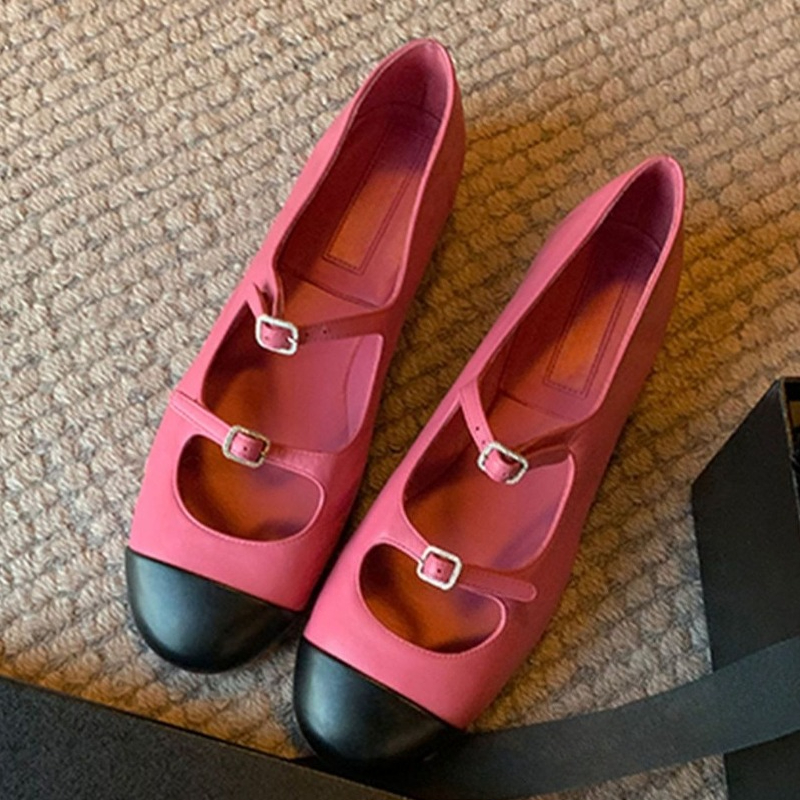 Women'S Fashion Brand Shoes - รองเท้าแมรี่เจนแบบหรูหราสำหรับผู้หญิง หัวเข็มขัดหลากสี รองเท้าแฟชั่นแบบสวม รองเท้าส้นแบนหัวกลมสำหรับผู้หญิง Zapatos De