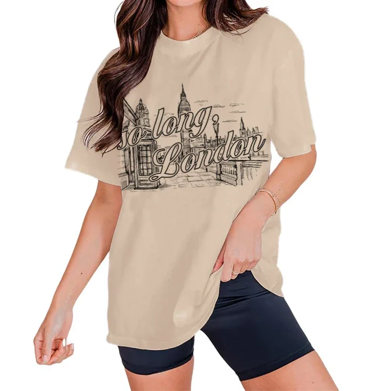 Women'S Fashion London - ดังนั้นยาวลอนดอน Vintage เสื้อยืดอินเทรนด์น่ารักเพลงคอนเสิร์ต T เสื้อหลวมแขนสั้น Fandom