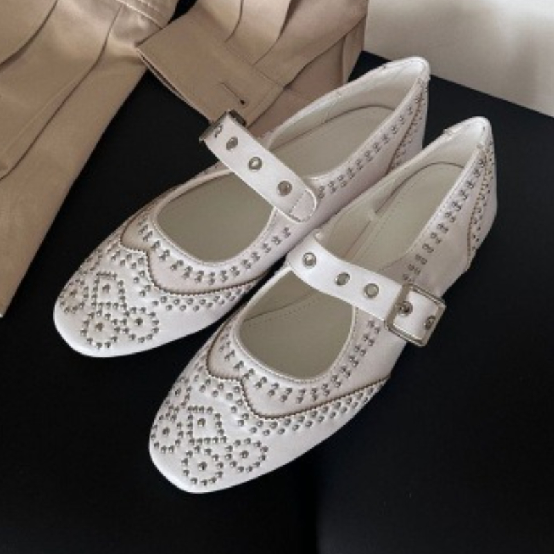 Women'S Fashion Brand Shoes - รองเท้าส้นแบนแบบมารี่เจน ดีไซน์หัวเข็มขัดแบบย้อนยุค หัวกลม ดีไซน์เรียบหรู สำหรับผู้หญิง รองเท้าลำลองแฟชั่นแบรนด์ดีไซเนอร์