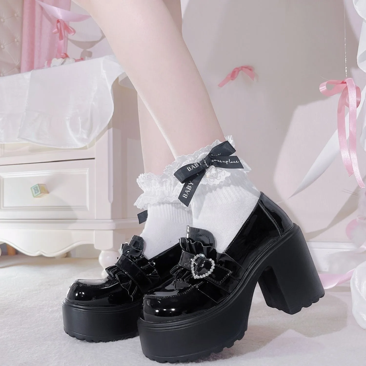 Women'S Fashion Designer Clothes - ด้านล่างหนาMary Janeรองเท้าหนังขนาดเล็กผู้หญิง2025ฤดูใบไม้ร่วงออกแบบใหม่Punk Lolitaรองเท้าแฟชั่นผู้หญิงอเนกประสงค์Loafers Casual