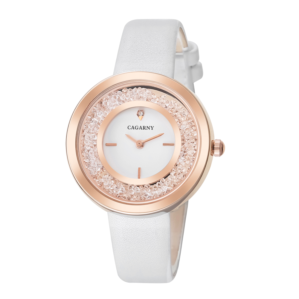 Women'S Fashion Vogue - แบรนด์หรู Cagarny นาฬิกาควอตซ์ผู้หญิงแฟชั่นสุภาพสตรีนาฬิกา Rose Gold Case