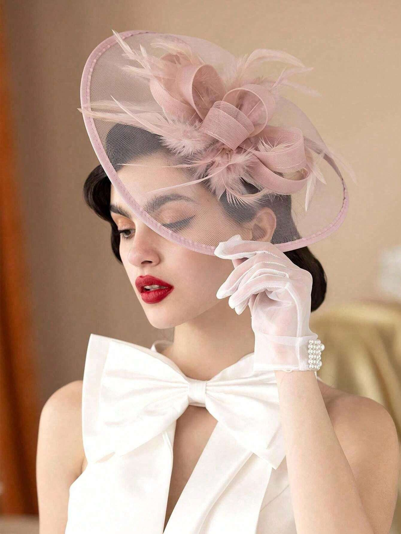 Women'S Fashion Kentucky Derby - 1Pc Fascinatorsหมวกสําหรับหมวกผู้หญิงแฟนซีTea Partyหมวก 2024 Elegant 1950S