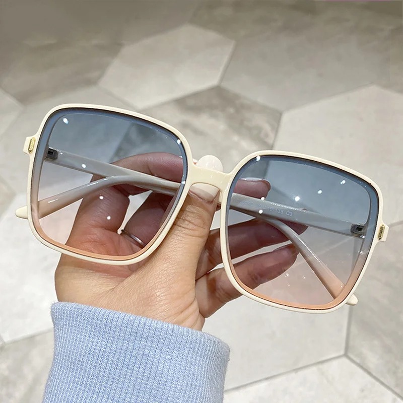 Women'S Fashion Reading Glasses - แว่นกันแดดทรงสี่เหลี่ยมขนาดใหญ่สไตล์วินเทจสำหรับผู้หญิง แฟชั่นไล่เฉดสี แว่นกันแดดสำหรับกิจกรรมกลางแจ้ง ดีไซน์แบรนด์หรูหราสไตล์เรโทรสำหรับผู้หญิง