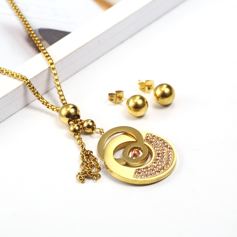 Women'S Fashion Vogue - OUFEI สแตนเลสเครื่องประดับคริสตัลผู้หญิง Vogue 2021 Charm สำหรับผู้หญิงเครื่องประดับชุดสร้อยคอต่างหูชุดเครื่องประดับ