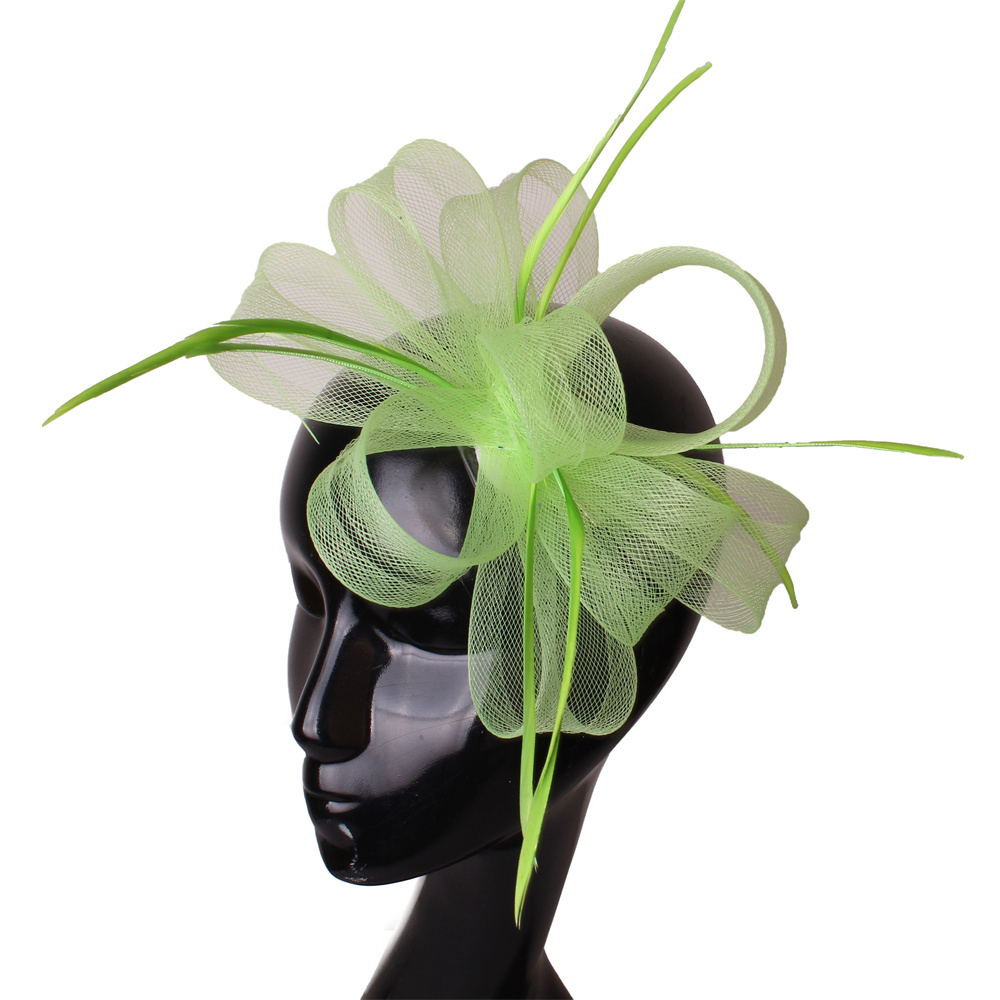 Women'S Fashion Kentucky Derby - หมวกปีกกว้างประดับริบบิ้นขนนกสไตล์วินเทจ สำหรับงานเลี้ยงน้ำชา งานแข่งม้า งานแต่งงาน ที่คาดผมสไตล์เคนตักกี้สำหรับผู้หญิง