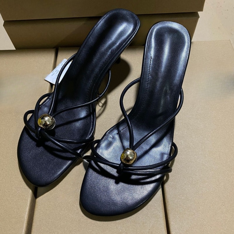 Women'S Fashion Brand Shoes - สายรัดข้ามออกแบบผู้หญิงรองเท้าแตะฤดูร้อนแฟชั่นโลหะตกแต่งเปิดนิ้วเท้าทุกวันรองเท้ารองเท้าส้นสูงรองเท้าสําหรับสุภาพสตรี