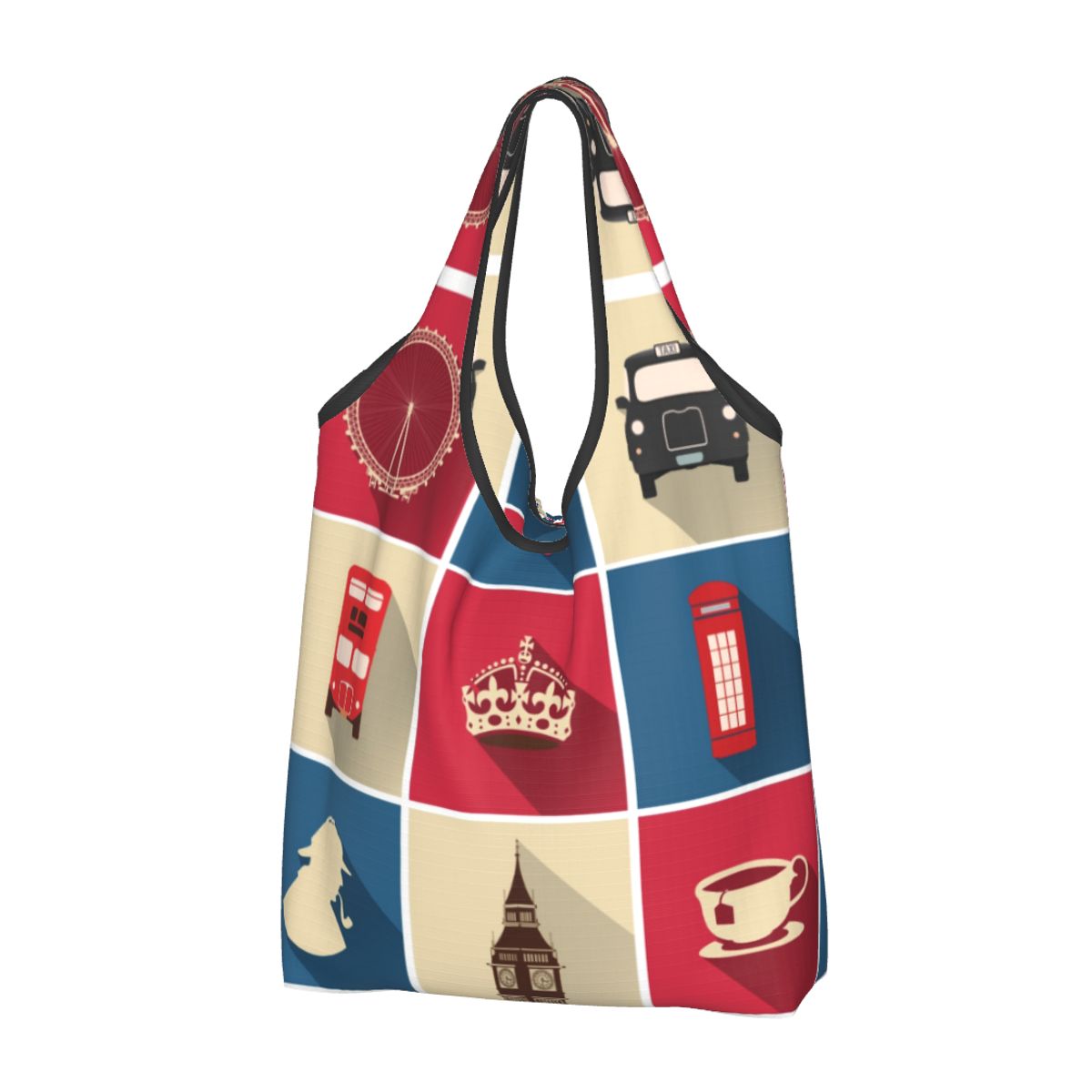 Women'S Fashion London - กระเป๋าสะพายไหล่ซื้อของชำลายธงอังกฤษแบบพกพาลายผ้าพันคอย้อนยุคแฟชั่นตามสั่ง