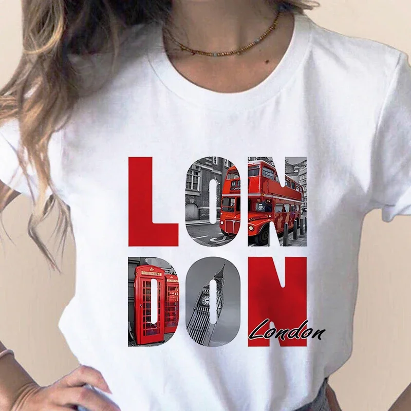Women'S Fashion London - เสื้อยืดพิมพ์ลายเมืองแฟชั่นปารีสลอนดอนนิวยอร์กโตเกียวกราฟิกทั้งชายและหญิงเสื้อแฟชั่นฮาราจูกุลำลองน่ารัก