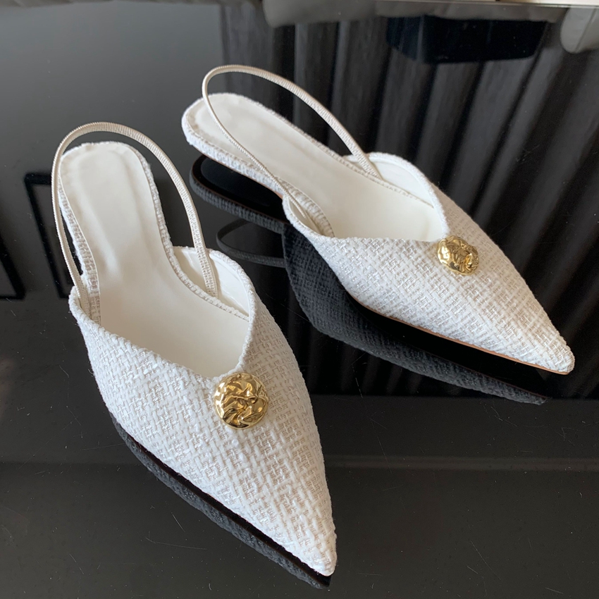 Women'S Fashion Brand Shoes - รองเท้าส้นเตี้ยแบบสวม รุ่นใหม่ ปี 2025 สำหรับผู้หญิง ดีไซน์หัวแหลม