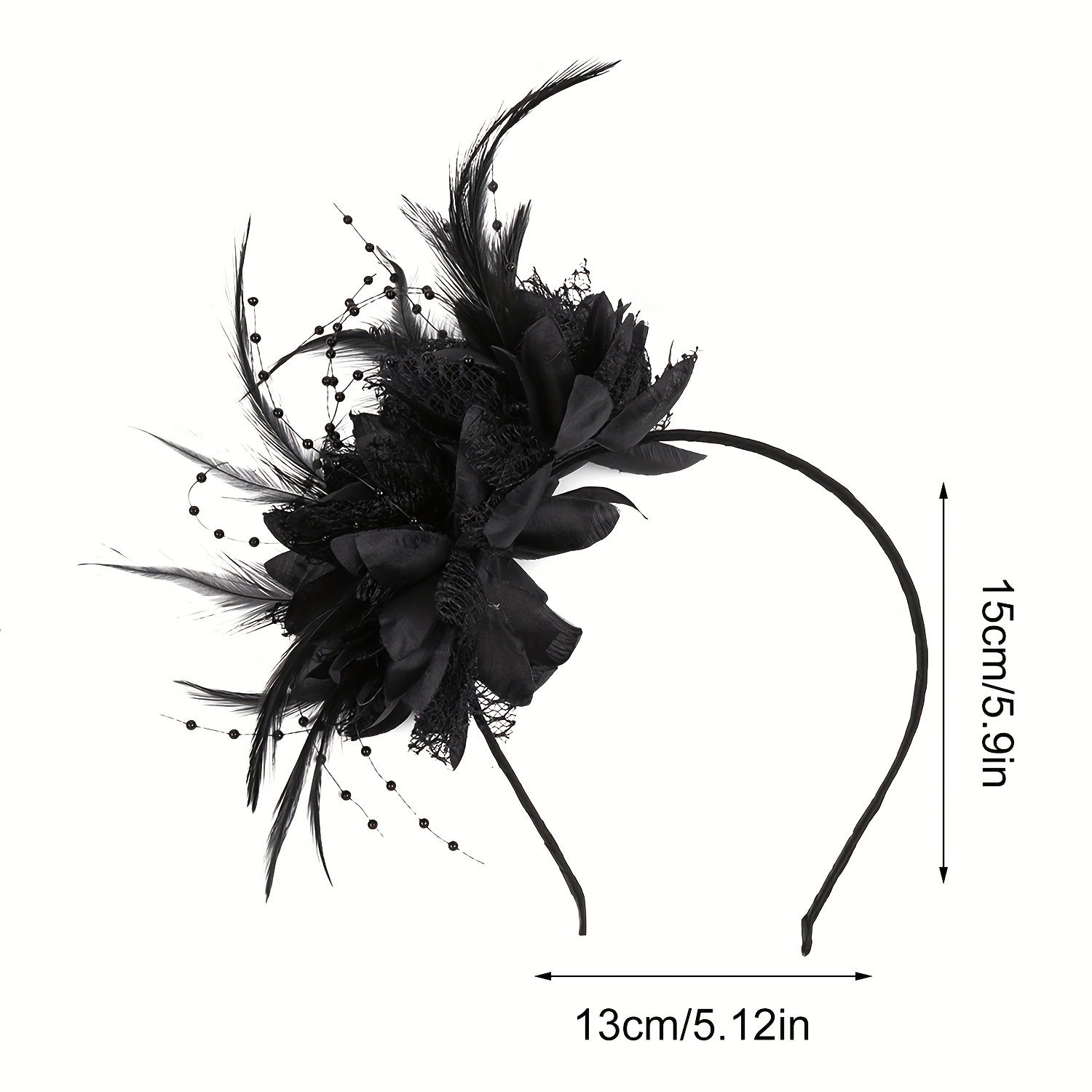 Women'S Fashion Kentucky Derby - 1 PC Fascinator หมวกสําหรับผู้หญิง Feather Headband
