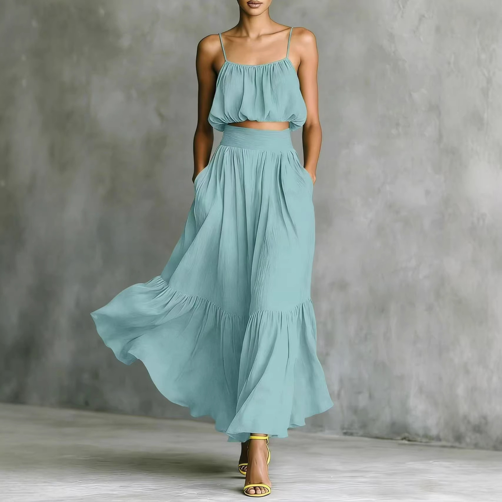 ชุดเซ็ต 2 ชิ้นสำหรับผู้หญิง ชุ - Maxi Dress Boho บทวิจารณ์และราคา