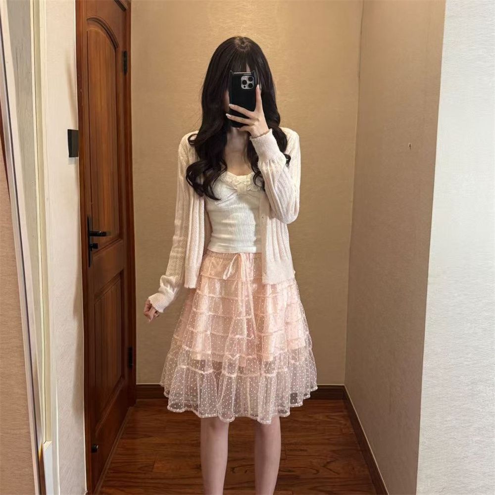 ชุดเสื้อสายเดี่ยวแต่งลูกไม้สไต - Longline Cardigan Knit บทวิจารณ์และราคา