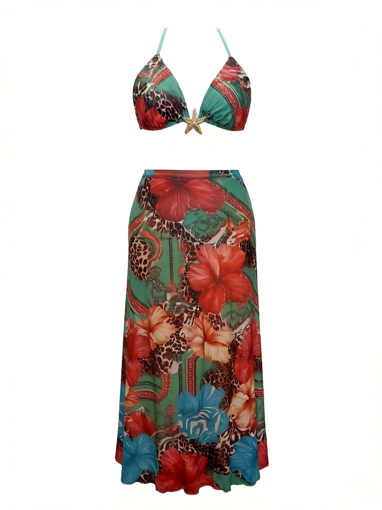 เดรสยาวลายดอกไม้สไตล์โบฮีเมียน - Maxi Dress Boho บทวิจารณ์และราคา