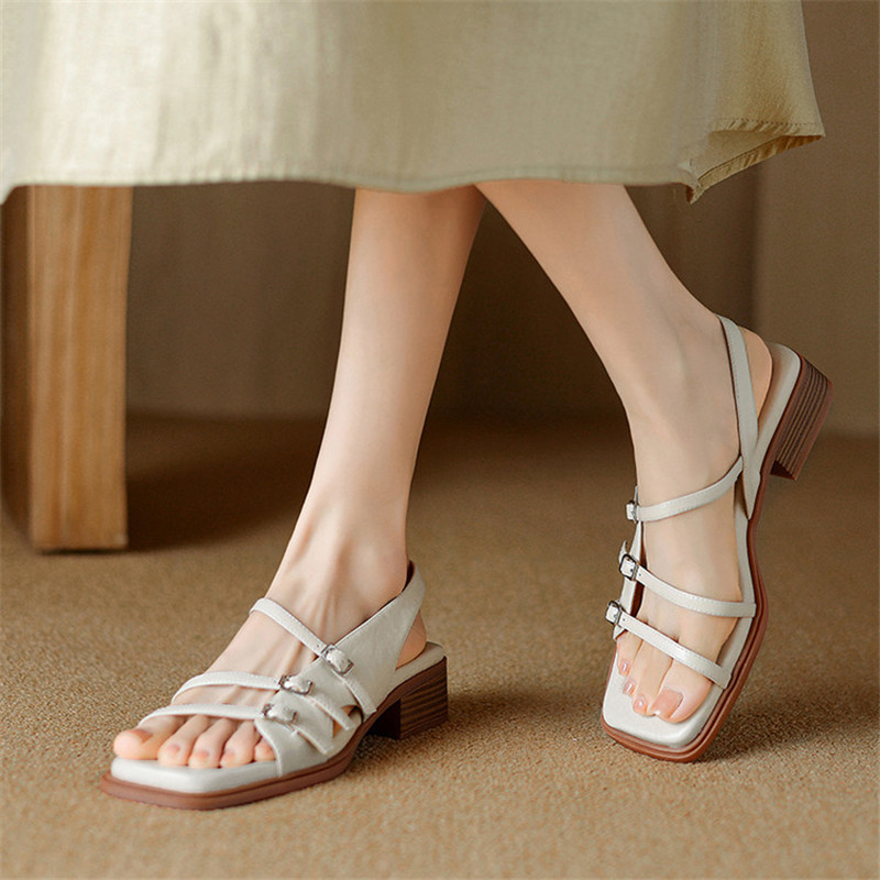 ฤดูร้อนใหม่รองเท้าแตะแยกหนังผู - Fashion Women Belt บทวิจารณ์และราคา