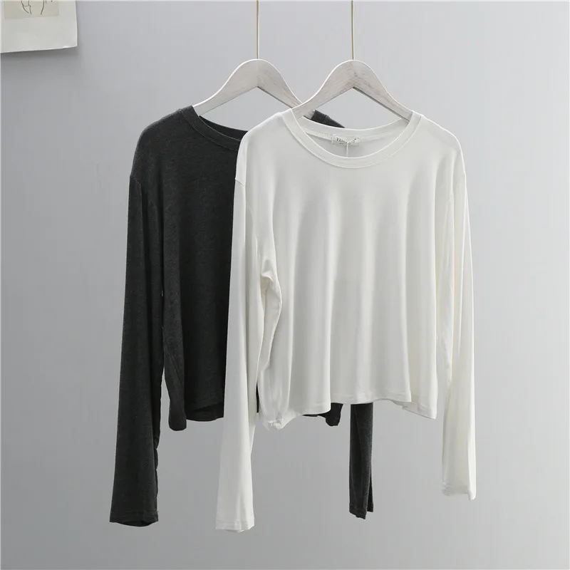 เสื้อยืดแขนยาวคอโอ ผ้าผสมคอตตอ - Women'S Fashion Jersey บทวิจารณ์และราคา