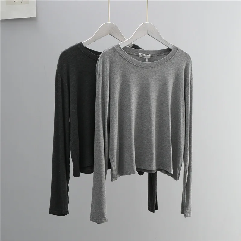 เสื้อยืดแขนยาวคอโอ ผ้าผสมคอตตอ - Women'S Fashion Jersey บทวิจารณ์และราคา