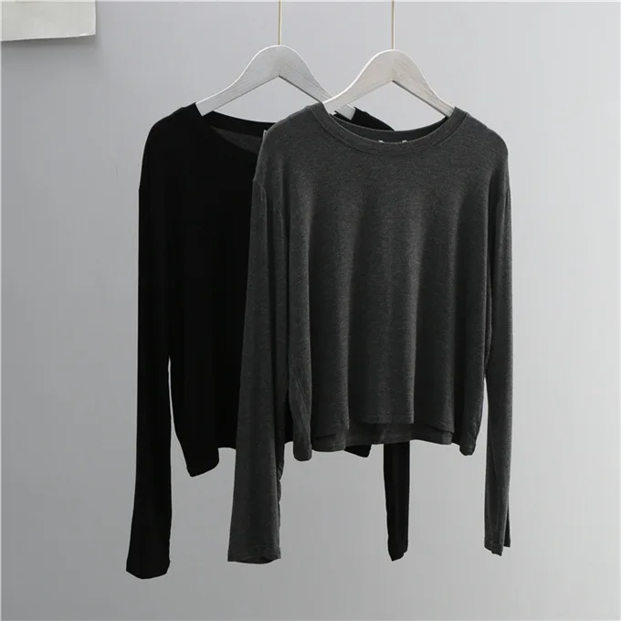 เสื้อยืดแขนยาวคอโอ ผ้าผสมคอตตอ - Women'S Fashion Jersey บทวิจารณ์และราคา