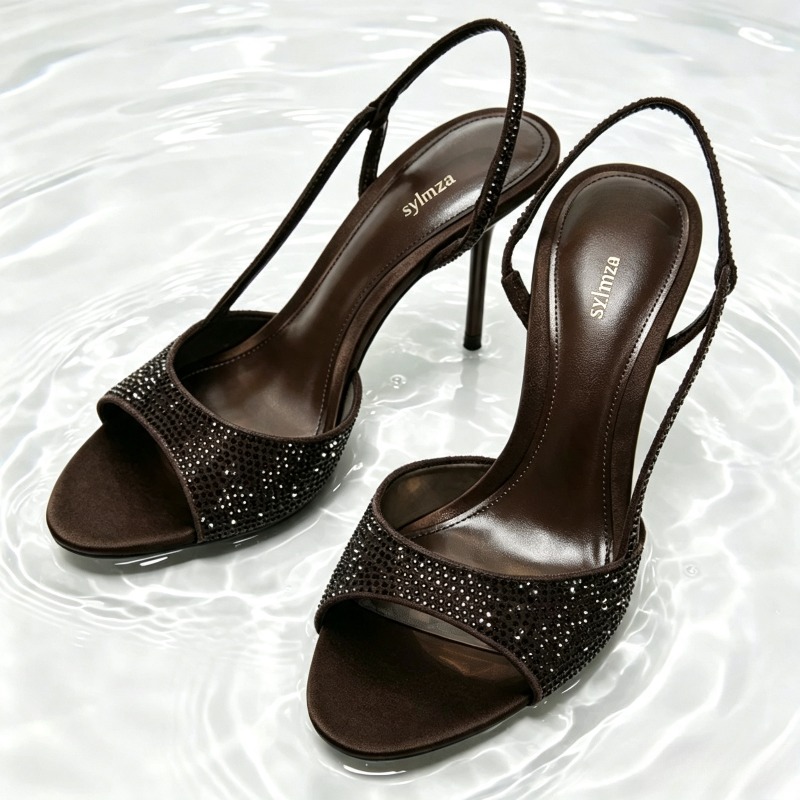 รองเท้าส้นสูงแบบสวมเปิดส้นประด - Women'S Fashion Brand Shoes บทวิจารณ์และราคา