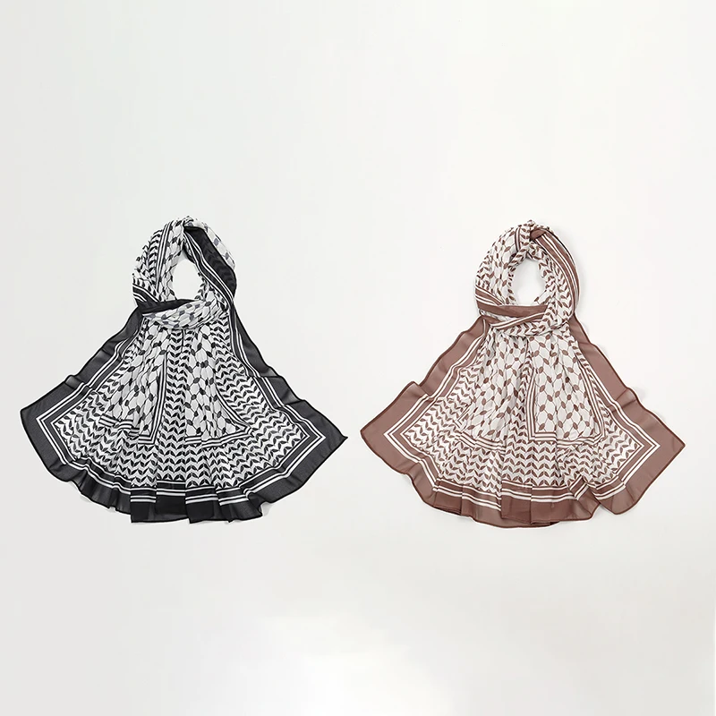 2ชิ้นผ้าพันคอผ้าชีฟองอาหรับสำห - Women Fashion Uae บทวิจารณ์และราคา