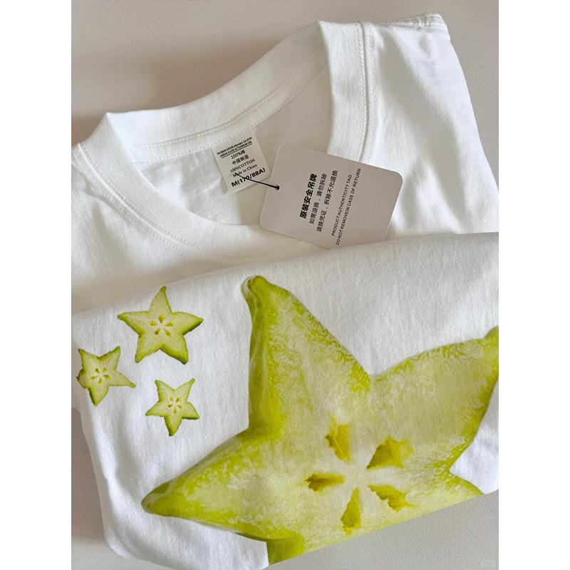 ผู้หญิงสนุกพิมพ์เสื้อยืดแขนสั้ - Women Fashion Usa บทวิจารณ์และราคา