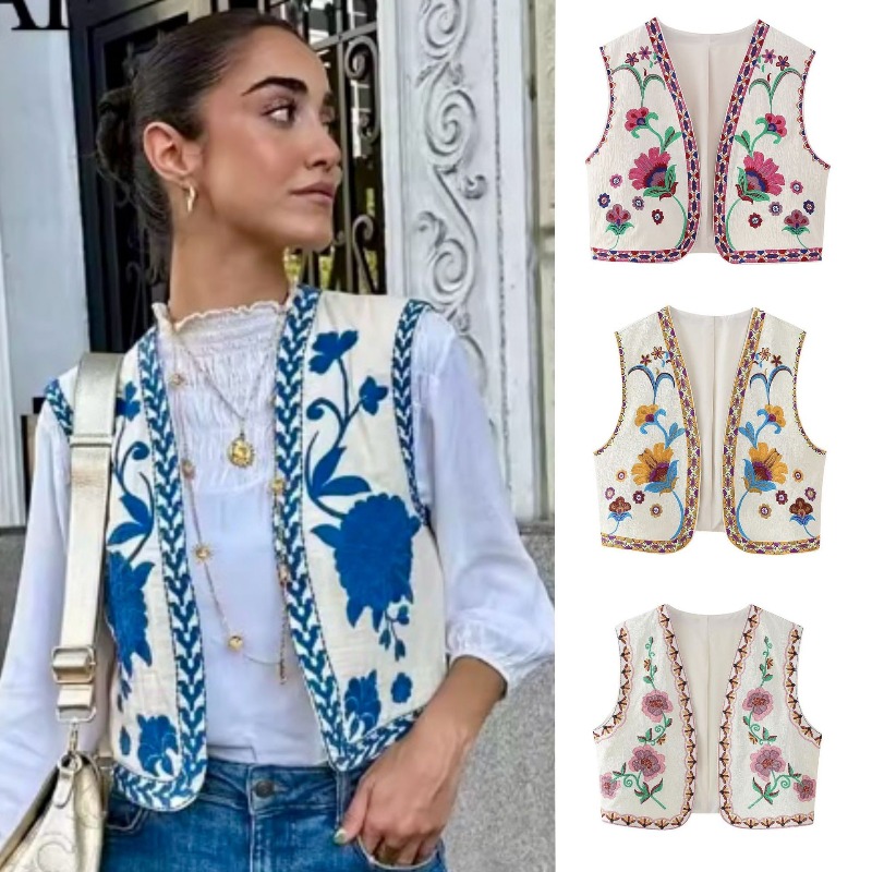 เสื้อกั๊กปักลายวินเทจแฟชั่นสุด - Women'S Fashion Vogue บทวิจารณ์และราคา