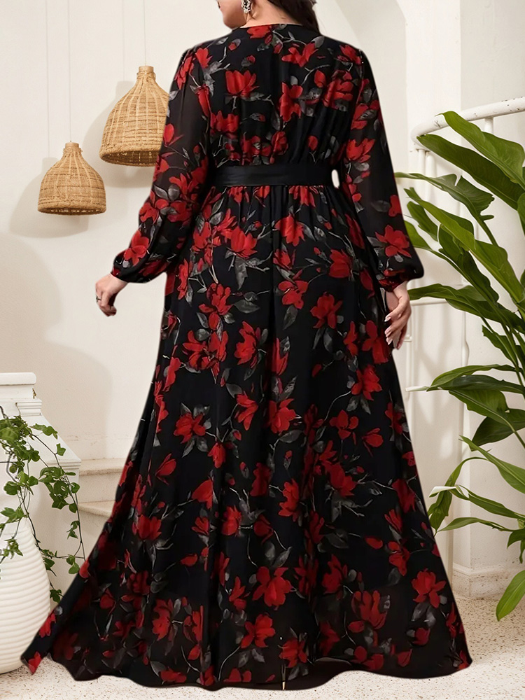 ชุดเดรสยาวพิมพ์ลายดอกไม้คอวีพร - Maxi Dress Boho บทวิจารณ์และราคา