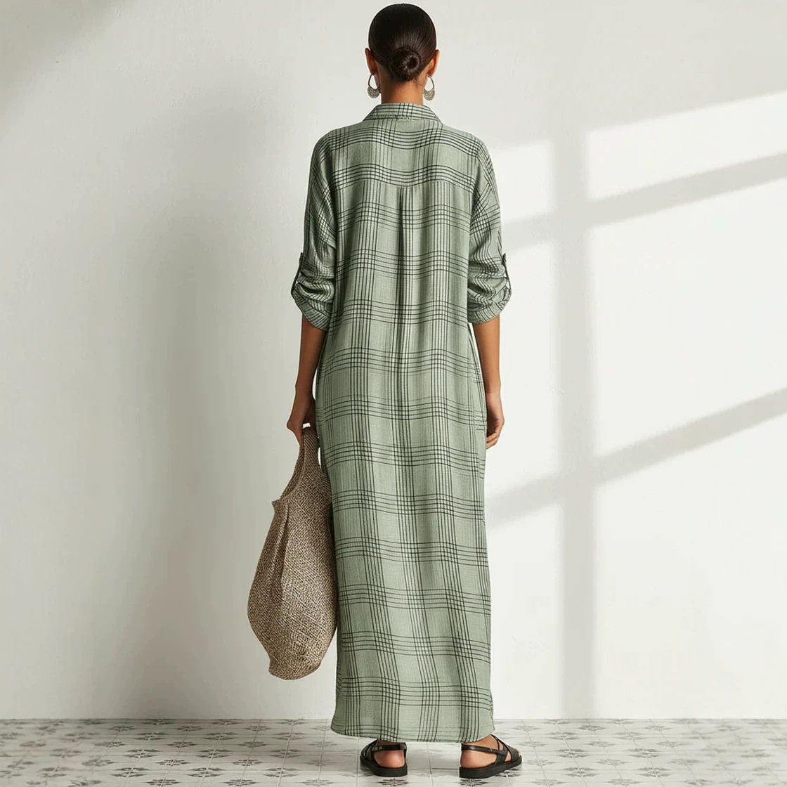 เดรสผ้าลินินคอตตอนพิมพ์ลายดอกไ - Maxi Dress Boho บทวิจารณ์และราคา