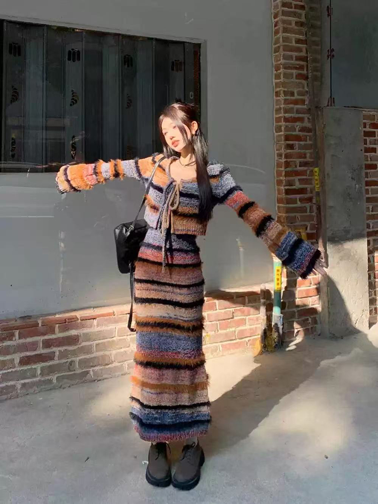 Vintage ลายถักชุดสเวตเตอร์ถักผ - Longline Cardigan Knit บทวิจารณ์และราคา