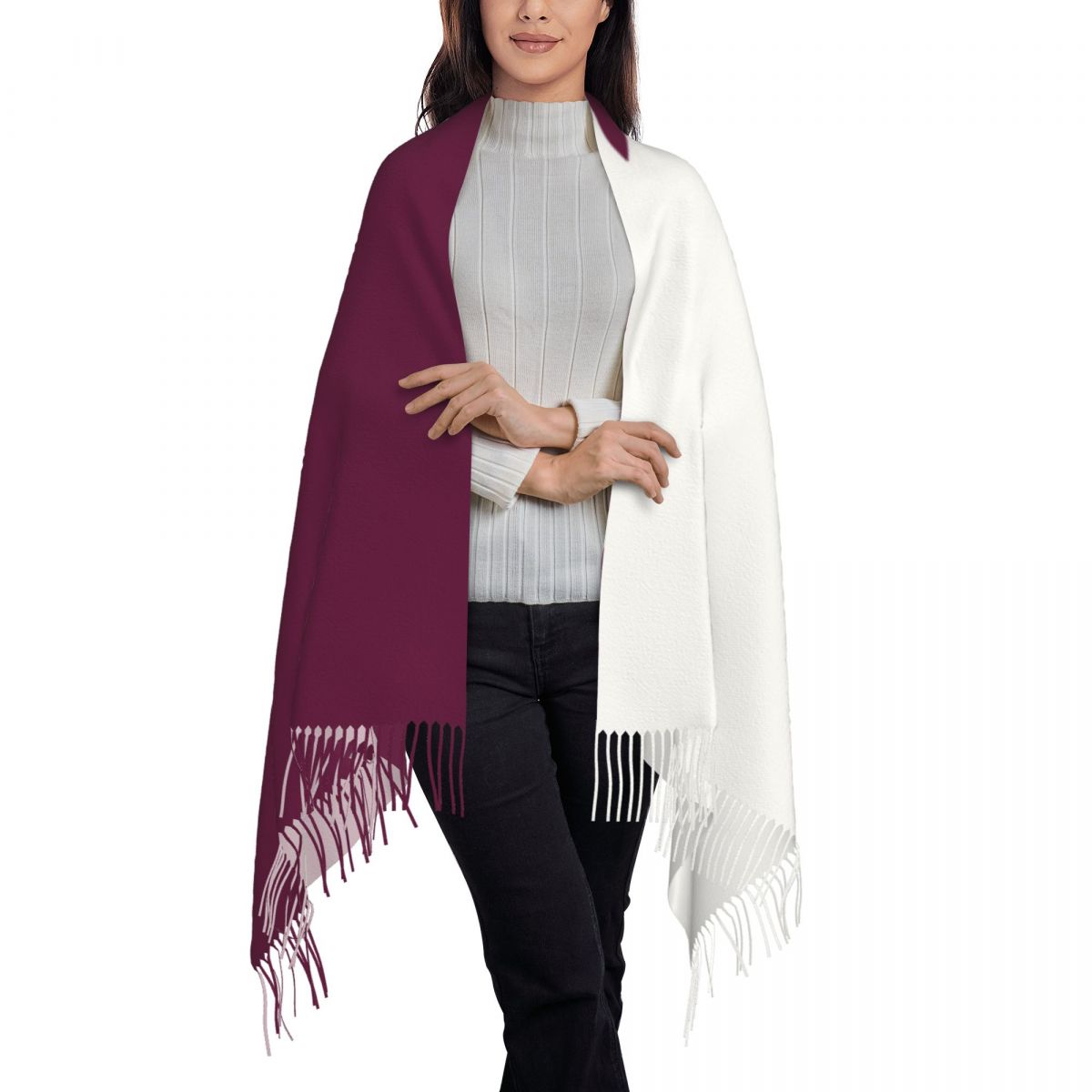 กาตาร์ธงผู้หญิงพู่ผ้าคลุมไหล่ผ - Women Fashion Qatar บทวิจารณ์และราคา
